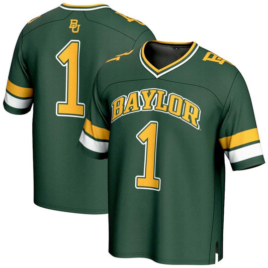 B.Bears #1 Player Collegiate Football Fashion Jersey - Green Stitched American College Jerseys