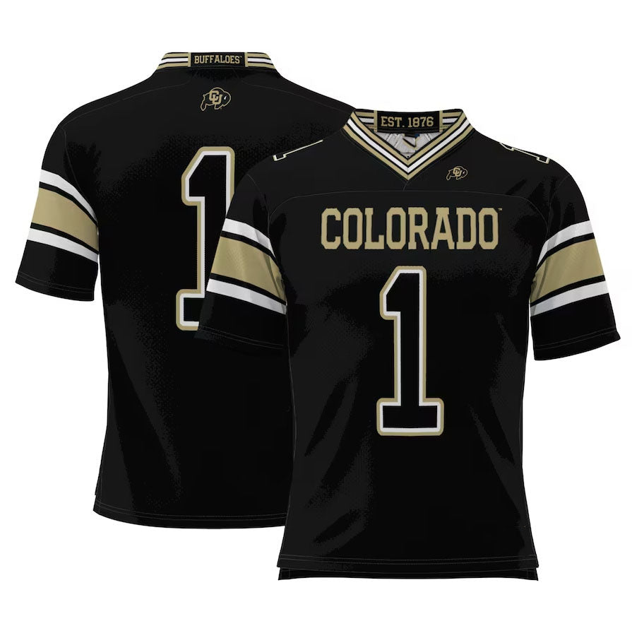 C.Buffaloes #1 Player Game Football Jersey - Black American College Jerseys