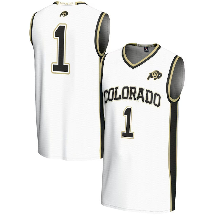 C.Buffaloes #1 Player Replica Lightweight Basketball Jerseys - White American College Jerseys