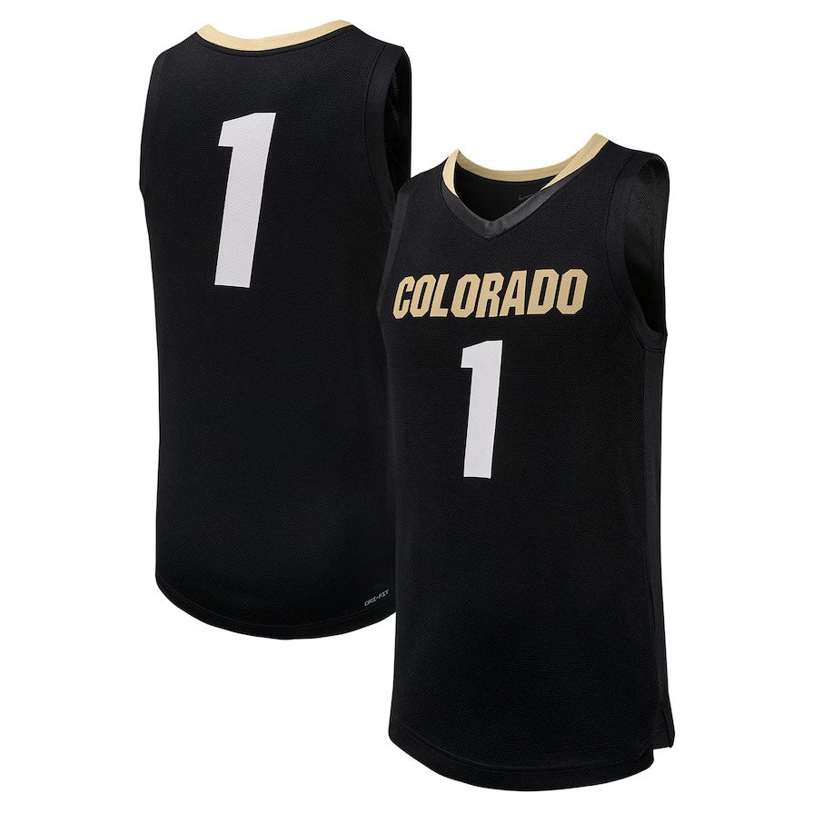 C.Buffaloes #1 Player Replica Basketball Jersey - Black American College Jerseys