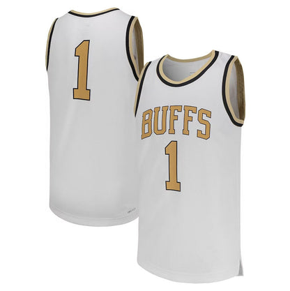 C.Buffaloes #1 Player Replica Basketball Jerseys - White American College Jerseys