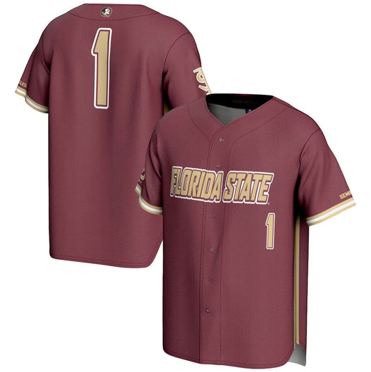 F.State Seminoles #1 Player GameDay Greats Lightweight Baseball Jerseys - Garnet American College Jerseys