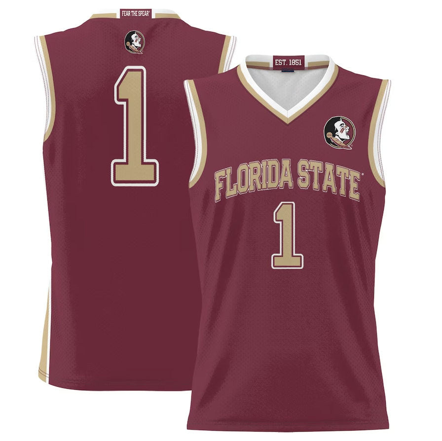 F.State Seminoles #1 Player Lightweight Basketball Jerseys - Garnet American College Jerseys