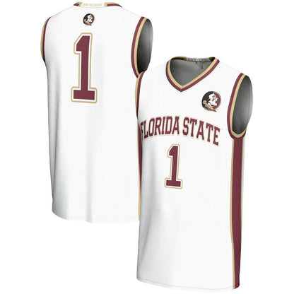 F.State Seminoles #1 Player Lightweight Basketball Jerseys - White American College Jerseys