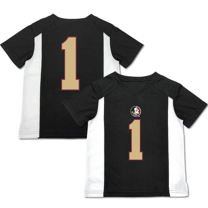 F.State Seminoles #1 Player Garb Toddler Football Jersey - Black American College Jerseys