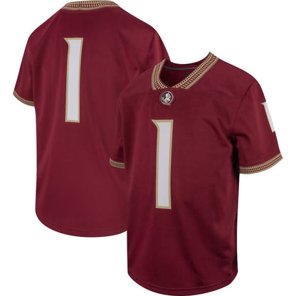 F.State Seminoles #1 Player Toddler Untouchable Football Jerseys - Garnet American College Jerseys