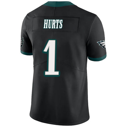 P.Eagles #1 Jalen Hurts Black Stitched Player Vapor Elite Football Jerseys