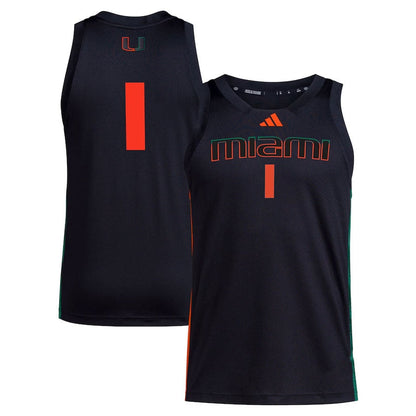 M.Hurricanes #1 Player Swingman Jerseys - Black American College Jerseys