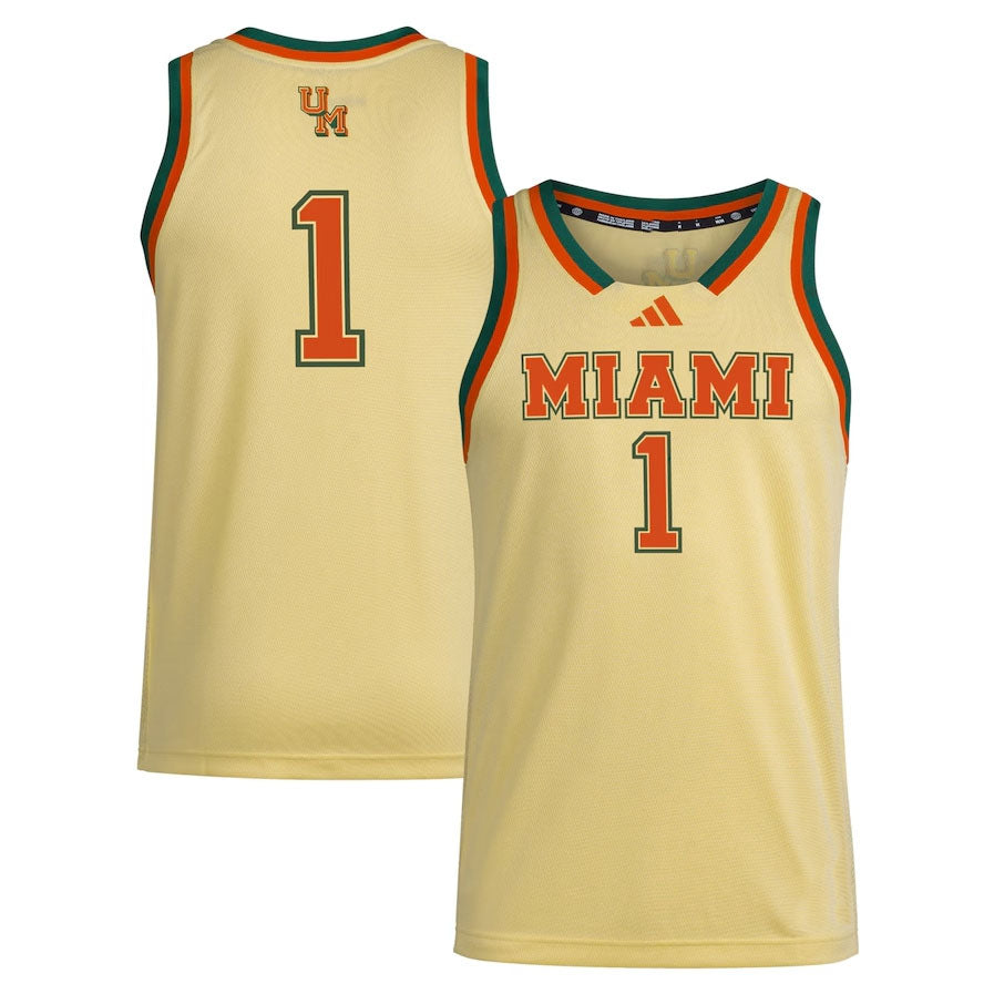 M.Hurricanes #1 Player Swingman Jerseys - Yellow American College Jerseys