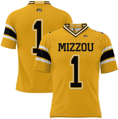 M.Tigers #1 Player GameDay Greats Football Jersey - Gold American College Jerseys