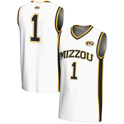 M.Tigers #1 Lightweight Player Basketball Jersey - White American College Jerseys