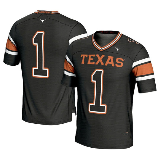 #1 T.Longhorns GameDay Greats Player Jersey - Black Stitched American College Jerseys