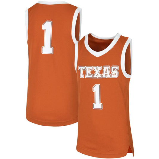 #1 T.Longhorns Player Replica Team Basketball Jersey - Orange American College Jerseys