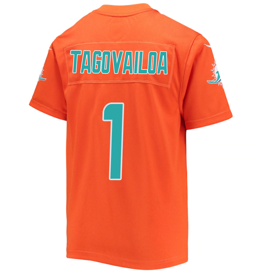 #1 Tua Tagovailoa Player M.Dolphins Orange Game Stitched Football Jerseys