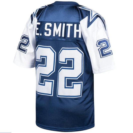 D.Cowboys #22 Emmitt Smith Navy 1995 Authentic Retired Player Game Football Jerseys