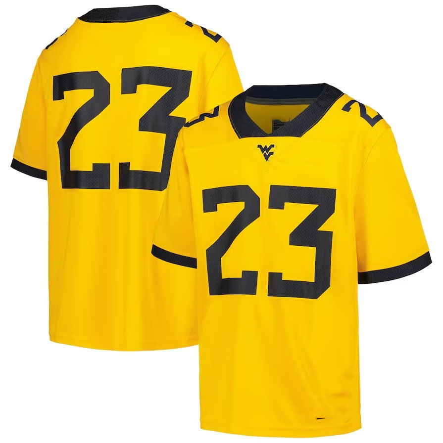 W.Virginia Mountaineers #23 Player Game Football Jersey - Gold American College Jerseys