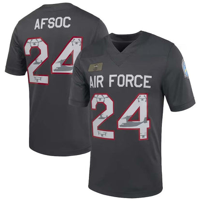 AF.Falcons #24 Player Special Operations Command Alternate Game Jersey - Anthracite Stitched American College Jerseys