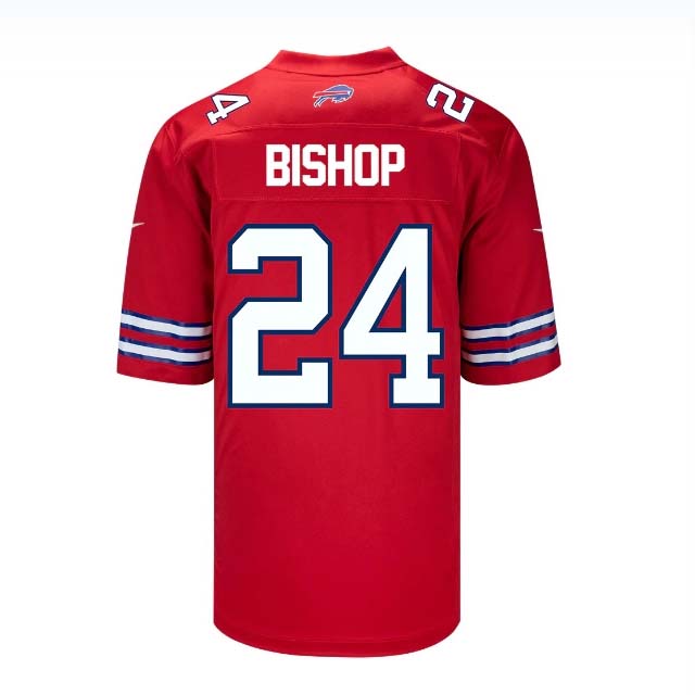 B.Bills #24 Cole Bishop Red Player Game Jersey -American Stitched Football Jerseys