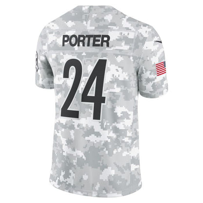 P.Steelers #24 Joey Porter Jr. Player Arctic Camo Salute to Service Limited Stitched American Football Jerseys