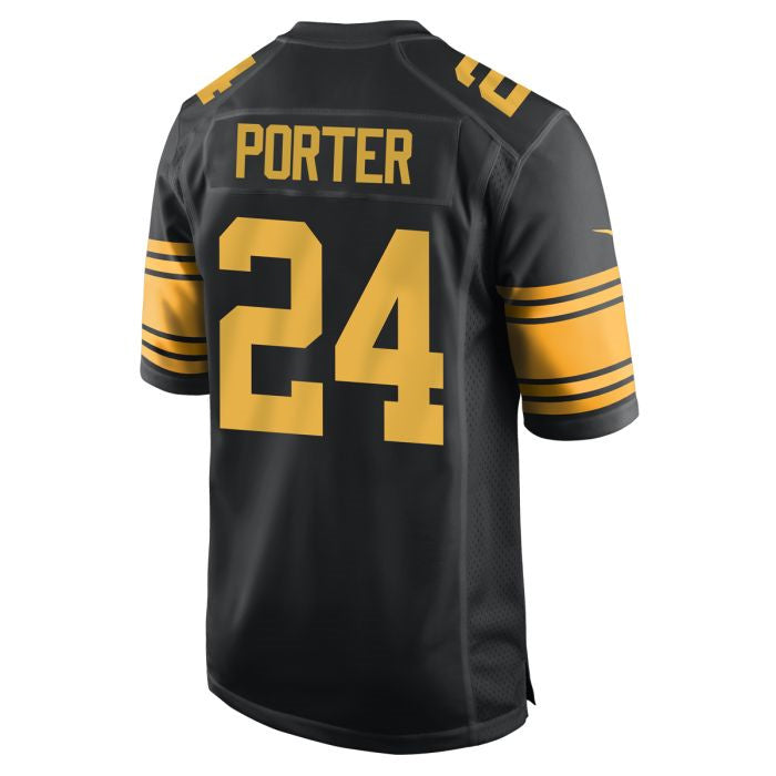 P.Steelers #24 Joey Porter Jr. Player Replica Color Rush Black Stitched American Football Jerseys