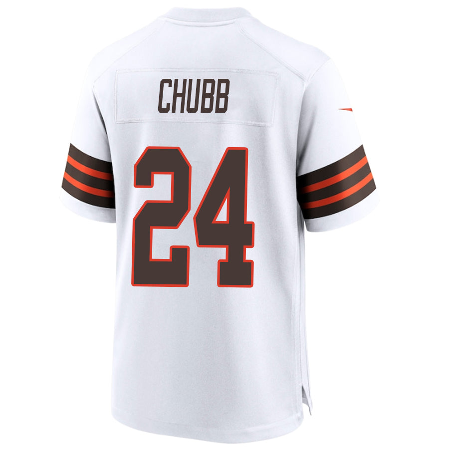 C.Browns #24 Nick Chubb Player White Alternate Game Stitched Football Jerseys