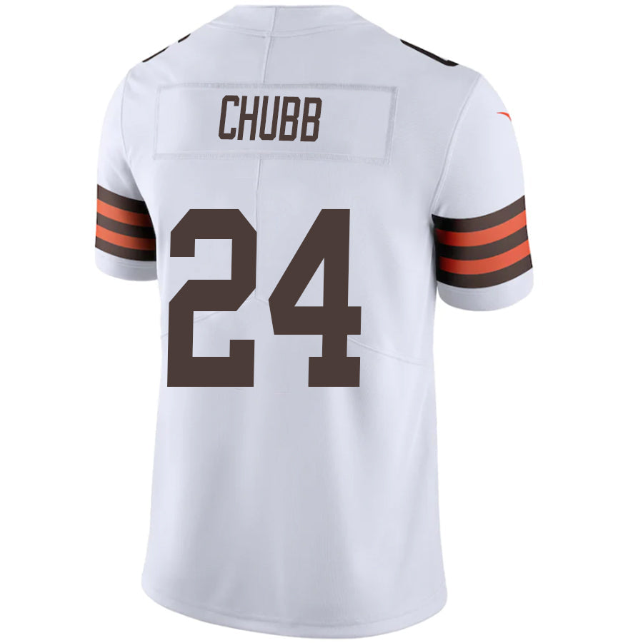 C.Browns #24 Nick Chubb White Player Vapor Limited Stitched Football Jerseys