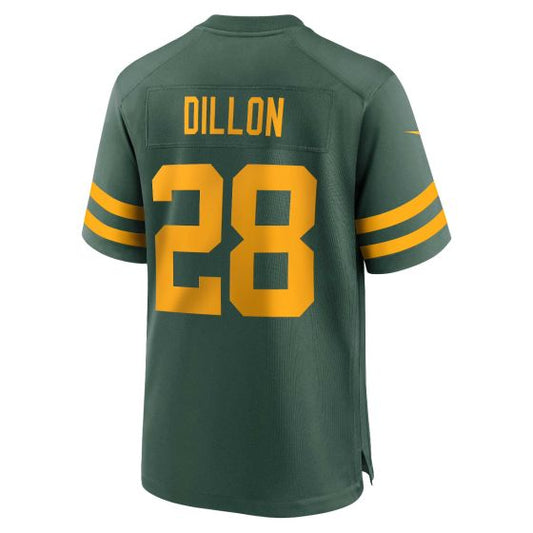 GB.Packers #28 A.J. Dillon Player 50s Green Classic Game Stitched American Football Jerseys