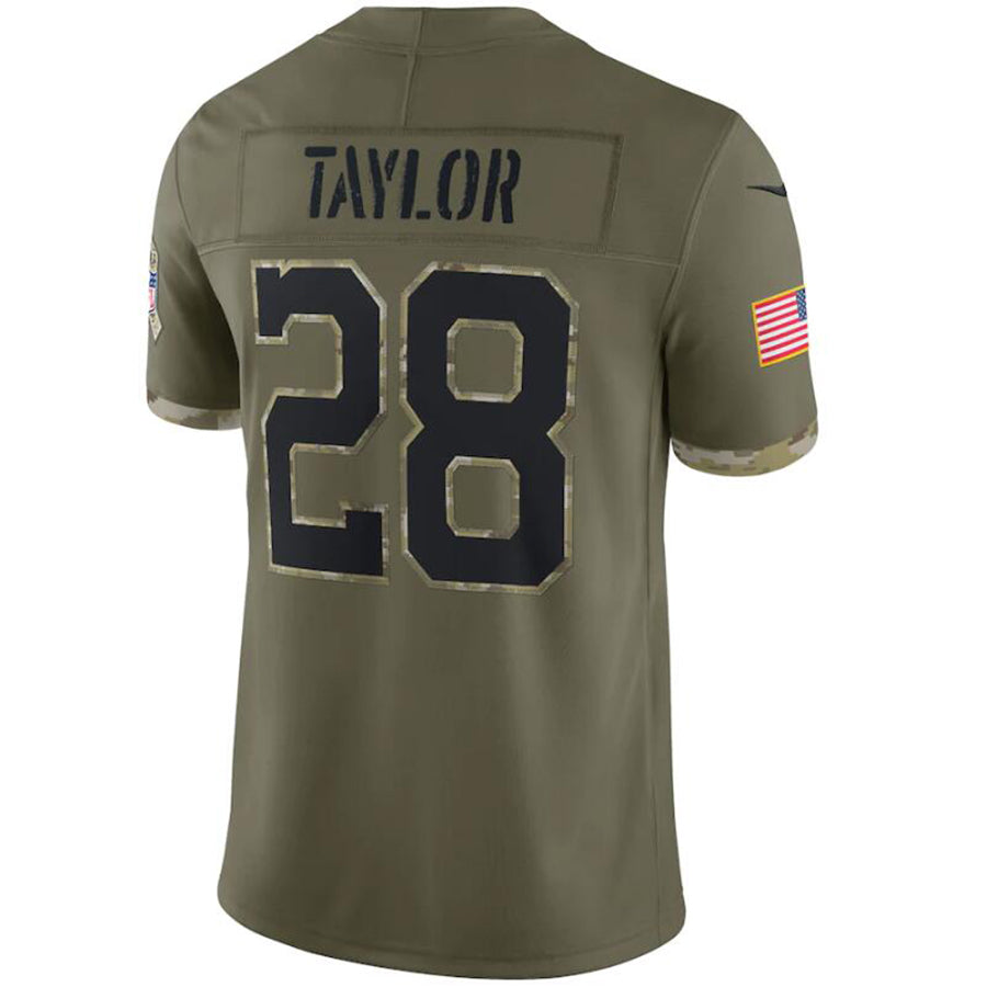 IN.Colts #28 Jonathan Taylor Player Olive Salute To Service Football Jerseys