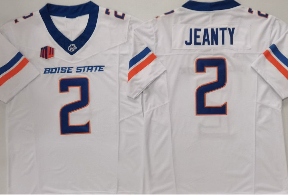 B.State Broncos #2 Ashton Jeanty Boise State Broncos White Player Jersey -Stitched American College Jerseys