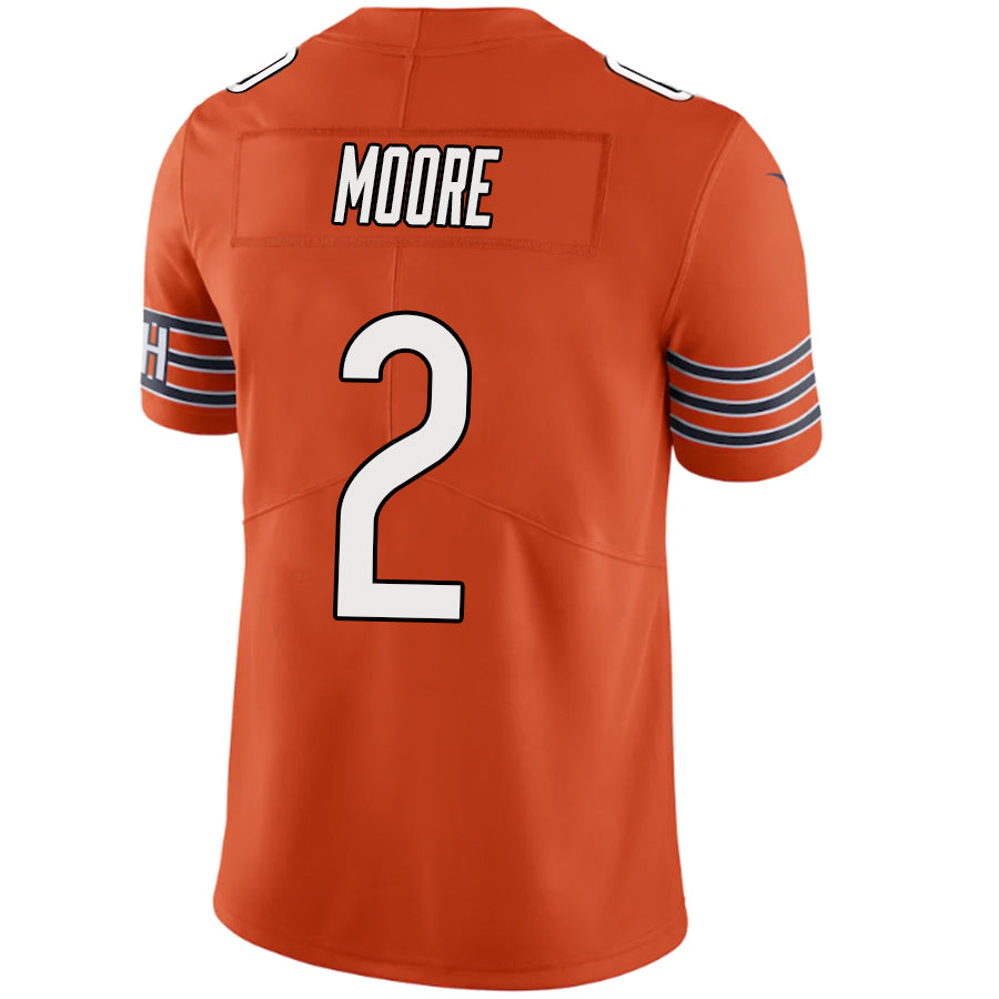 C.Bears #2 D.J. Moore Orange Player Game Jersey American Stitched Football Jerseys