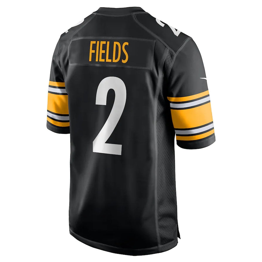 P.Steelers #2 Justin Fields Player Black Game Jersey Stitched American Football Jerseys