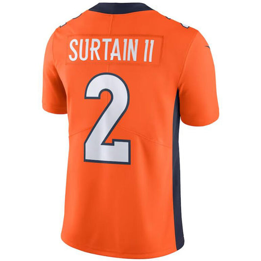 D.Broncos #2 Patrick Surtain II Player Orange Vapor Untouchable Limited Football Jerseys