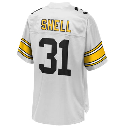 P.Steelers #31 Donnie Shell Player Replica Away White Stitched American Football Jerseys