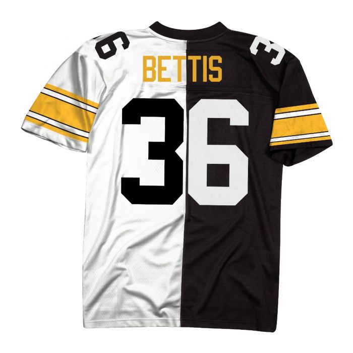 P.Steelers #36 Jerome Bettis Player White/Black Mitchell & Ness Replica Limited Split Stitched American Football Jerseys