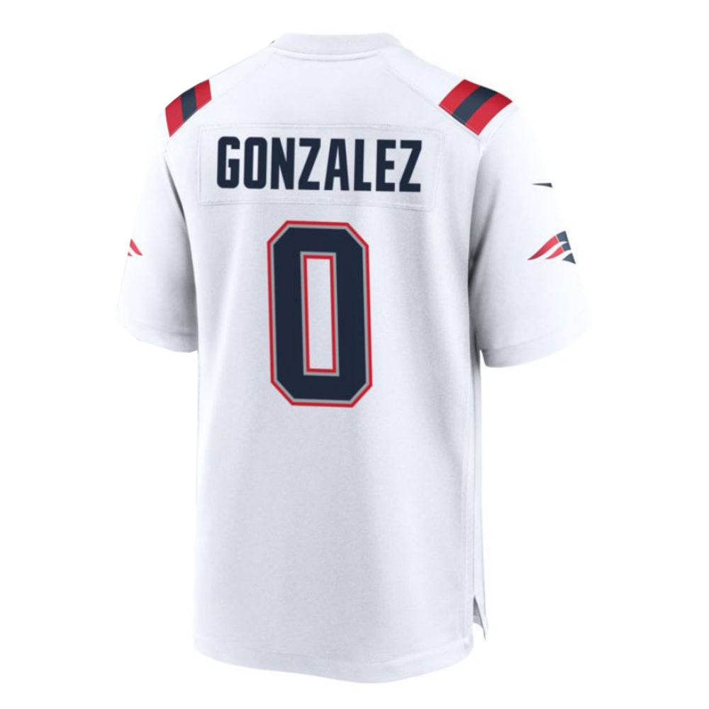 NE.Patriots #0 Christian Gonzalez Player White Game Jersey Stitched American Football Jerseys