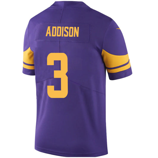 #3 Jordan Addison Player MN.Vikings Purple Team Legend Game Football Jerseys