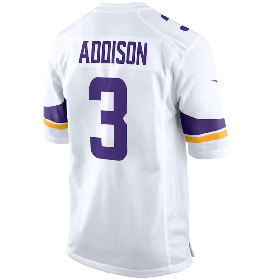 #3 Jordan Addison Player MN.Vikings White Game Football Jerseys