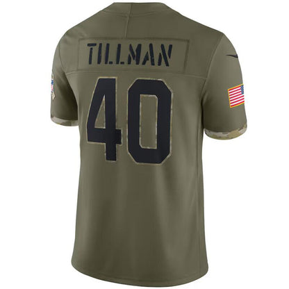 A.Cardinal #40 Pat Tillman Player Olive Salute To Service Retired Football Jerseys