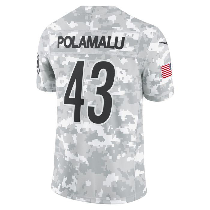 P.Steelers #43 Troy Polamalu Player Vapor F.U.S.E Limited Salute to Service Stitched American Football Jerseys