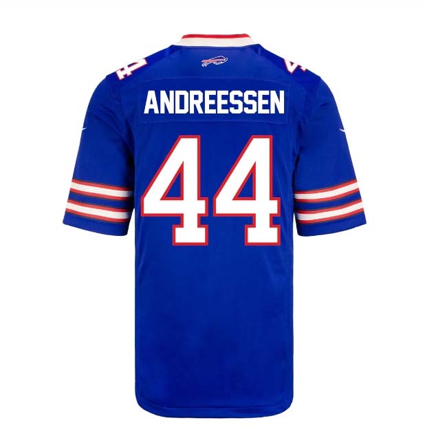 B.Bills #44 Joe Andreessen Player Royal Game Jersey -Stitched American Football Jerseys