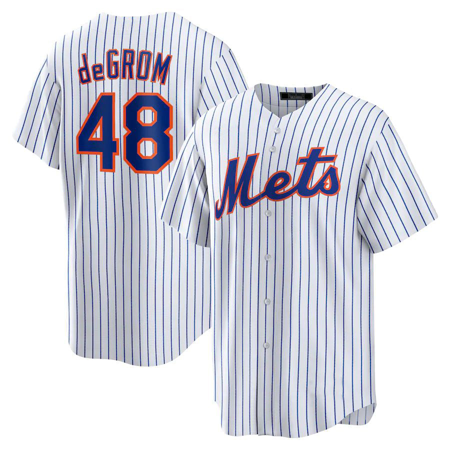 #48 Jacob Degrom White NY.Mets Home Game Player Baseball Jerseys