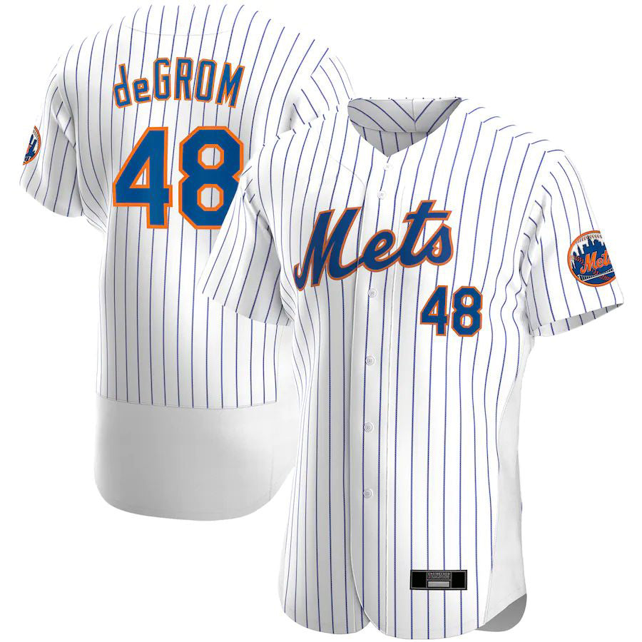 NY.Mets #48 Jacob Degrom White Game Player Baseball Jerseys