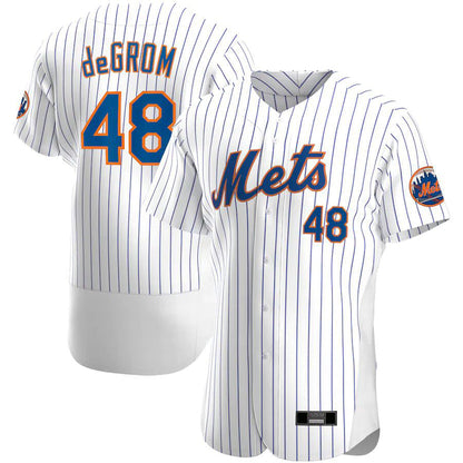 NY.Mets #48 Jacob Degrom White Game Player Baseball Jerseys