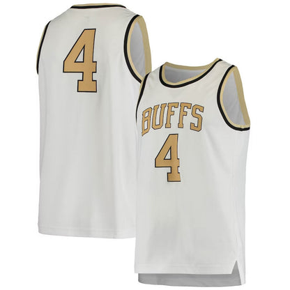 C.Buffaloes #4 Player Replica Basketball Jerseys- White American College Jerseys