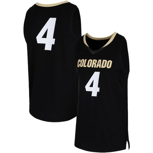 C.Buffaloes #4 Player Team Replica Basketball Jersey - Black American College Jerseys