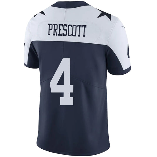 D.Cowboys #4 Dak Prescott Player White-Navy Game Stitched Football Jerseys