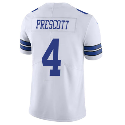 D.Cowboys #4 Dak Prescott Player White Game Stitched Football Jerseys