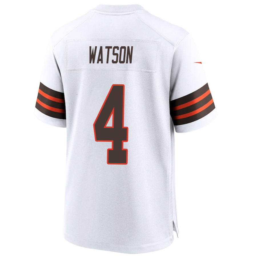 C.Browns #4 Deshaun Watson Player White Game Stitched Football Jerseys