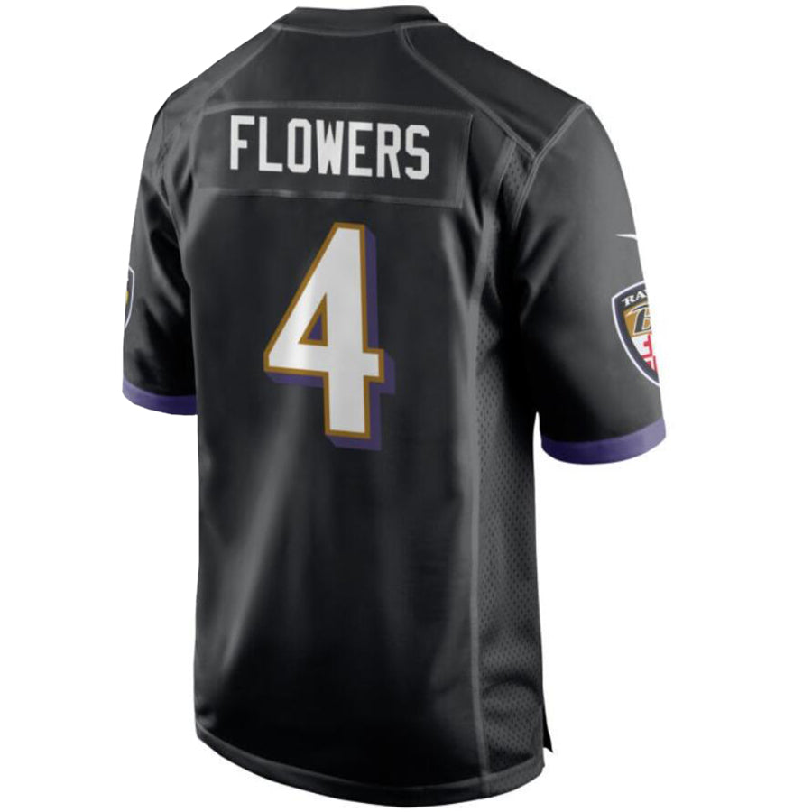 B.Ravens #4 Zay Flowers Black Player Game Stitched Football Jerseys