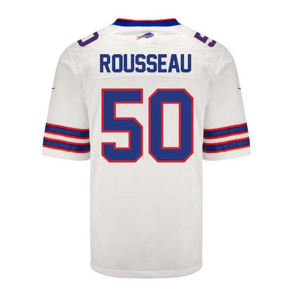 B.Bills #50 Greg Rousseau Player White Game Jersey -Stitched American Football Jerseys